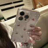 Cherry Glitter Clear iPhone Case
